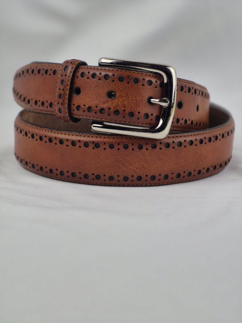 Cole Haan Brogue Leather Belt Men Size 38